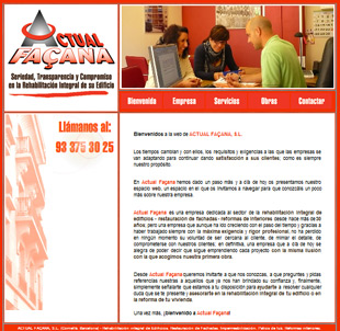 Diseño Web IDG GRUP WEB para ACTUAL FAÇANA (Cornellá. Barcelona). Empresa de Rehabilitación de edificios.