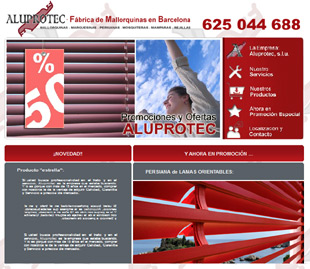 Diseño Web IDG GRUP WEB para ALUPROTEC - Mallorquinas, Mamparas, Marquesinas (Mataró).