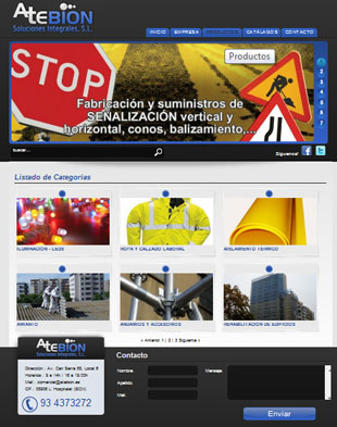 Diseño Web IDG GRUP WEB para ATEBION (L'Hospitalet. Barcelona). Ferretería industrial en Barcelona.