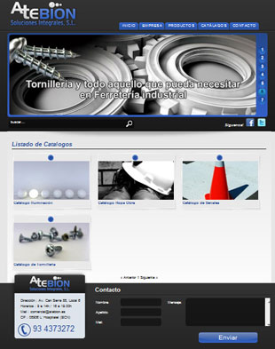Diseño Web IDG GRUP WEB para ATEBION (L'Hospitalet. Barcelona). Ferretería industrial en Barcelona.