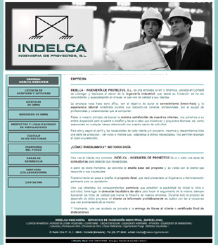 Diseño Web IDG GRUP WEB para INDELCA - INGENIERIA DE PROYECTOS (Cornellá)