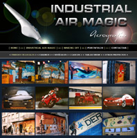 Diseño Web IDG GRUP WEB para INDUSTRIAL AIR MAGIC - ADE MATAMOROS. AEROGRAFIA: Cuadros, Paneles en Locales, Camiones, Coches, Tablas windsurf, snow, Cascos,...