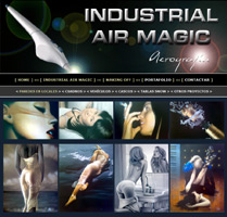 Diseño Web IDG GRUP WEB para INDUSTRIAL AIR MAGIC - ADE MATAMOROS. AEROGRAFIA: Cuadros, Paneles en Locales, Camiones, Coches, Tablas windsurf, snow, Cascos,...