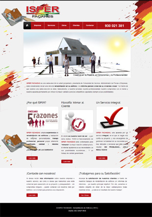 Diseño Web IDG GRUP WEB para FACHADAS ISPER. Rehabilitación integral de Edificios. Reformas de interiores. Sant Feliu. (Barcelona).
