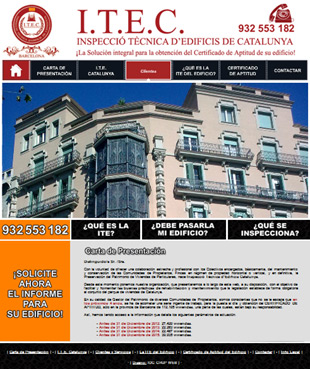 Diseño Web IDG GRUP WEB para ITE CATALUNYA - INSPECCIO TECNICA D'EDIFICIS A BARCELONA (Barcelona).