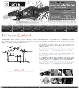 Diseño Web IDG GRUP WEB para JOFRE ARQUITEK. Arquitecto de la rehabilitación. Arquitectura Técnica y Superior. Ingeniería de la Construcción. Barcelona.