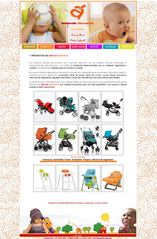 Diseño Web IDG GRUP WEB para LA TIENDA DE MAMA (Rubi y Barcelona) - Puericultura y Moda Infantil.