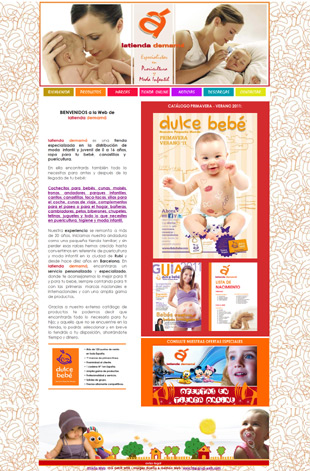 Diseño Web IDG GRUP WEB para LA TIENDA DE MAMA (Rubi y Barcelona) - Puericultura y Moda Infantil.