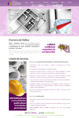 Diseño Web IDG GRUP WEB para MELBOR ARQUITECTURA TECNICA (Barcelona).