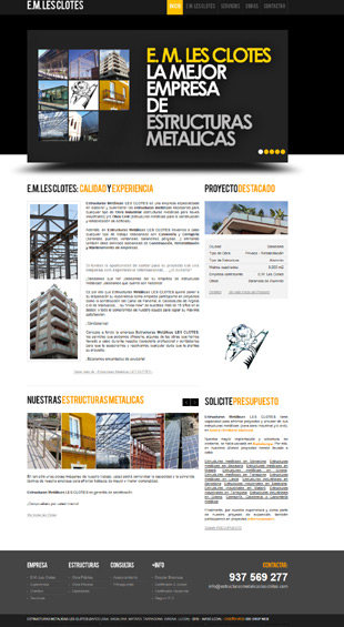 Diseño Web IDG GRUP WEB para ESTRUCTURAS METALICAS LES CLOTES. Estructuras metálicas para Obra pública y privada. Mataró (Barcelona)
