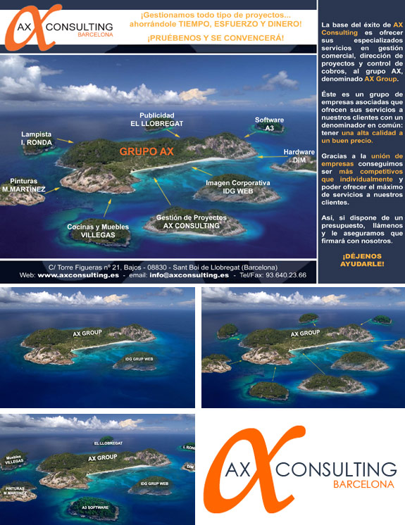 IDG GRUP WEB ::: Imagen Diseño & Gestión Web - Diseño Web - Diseño Imagen Corporativa: Logos, Dipticos, Triptcios, Flyers, Tarjetas, Documentos administrativos (hoja empresa, sobre, factura, albarán,...). Diseño e Imprenta en gran formato. ::: Diseño ANUNCIO PUBLICITARIO AX CONSULTING