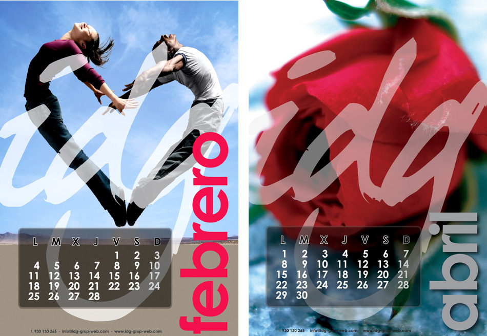 CALENDARIO CORPORATIVO PERSONALIZADO, CALENDARIOS DE PARED, CALENDARIOS DE SOBREMESA - DISEÑO IDG GRUP WEB