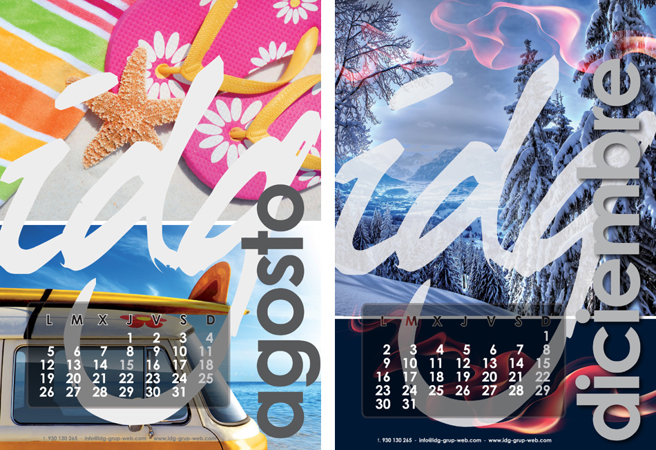 CALENDARIO CORPORATIVO PERSONALIZADO, CALENDARIOS DE PARED, CALENDARIOS DE SOBREMESA - DISEÑO IDG GRUP WEB