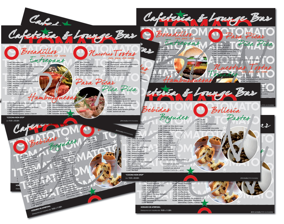 CARTA CAFETERIA, CARTA RESTAURANTE, CARTA DE MENU, MANTELES RESTAURANTE, FLYERS RESTAURANTE, TRIPTICOS RESTAURANTE, FLYERS FIESTA INAUGURACIÓN