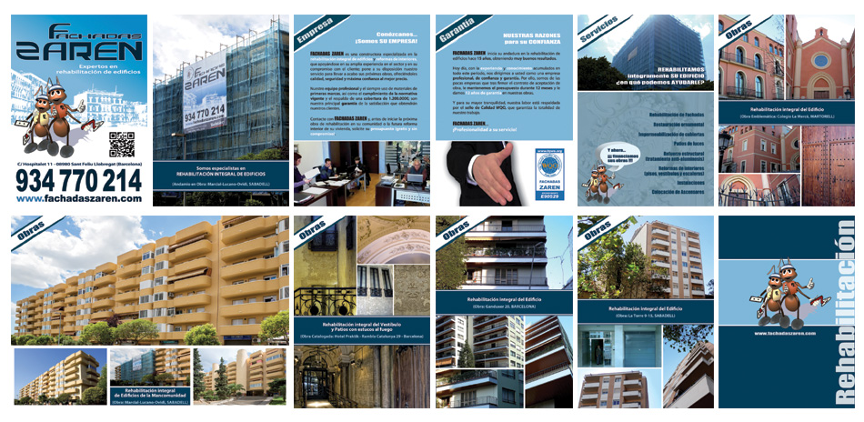 IDG GRUP WEB ::: Imagen Diseño & Gestión Web - Diseño Web - Diseño Imagen Corporativa: Logos, Dipticos, Triptcios, Flyers, Tarjetas, Documentos administrativos (hoja empresa, sobre, factura, albarán,...). Diseño e Imprenta en gran formato. ::: Diseño Dossier-Catálogo presentación FACHADAS ZAREN