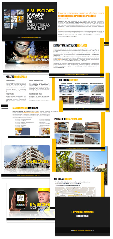 IDG GRUP WEB - Diseño Dipticos, Tripticos, Catálogos, Revistas, Carpetas, Dossiers - DOSSIER PRESENTACIÓN CLIENTE: ESTRUCTURAS METALICAS LES CLOTES