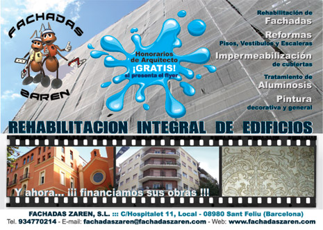 IDG GRUP WEB ::: Imagen Diseño & Gestión Web - Diseño Web - Diseño Imagen Corporativa: Logos, Dipticos, Triptcios, Flyers, Tarjetas, Documentos administrativos (hoja empresa, sobre, factura, albarán,...). Diseño e Imprenta en gran formato. ::: Diseño Flyer FACHADAS ZAREN