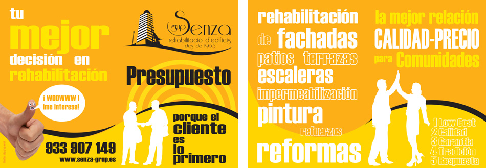 PORTADAS PRESUPUESTOS - DIPTICO CORPORATIVO SENZA REHABILITACIÓ - Campaña Publicitaria Llena tu Edificio de Color - By IDG GRUP WEB (www.idg-grup-web.com)