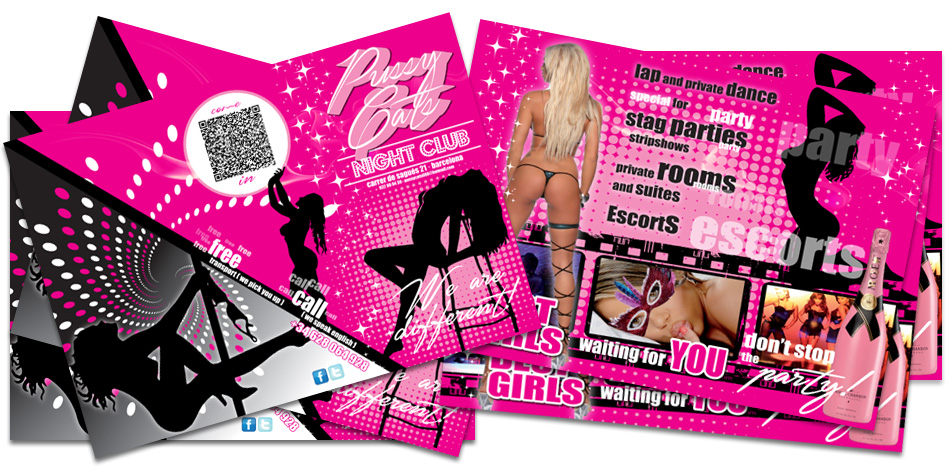 IDG GRUP WEB ::: Imagen Corporativa y Publicidad - Diseño Web - Diseño Imagen Corporativa: Logos, Dipticos, Triptcios, Flyers, Tarjetas, Documentos administrativos (hoja empresa, sobre, factura, albarán,...). Diseño e Imprenta en gran formato. ::: Diseño TRÍPTICO PUSSY CATS