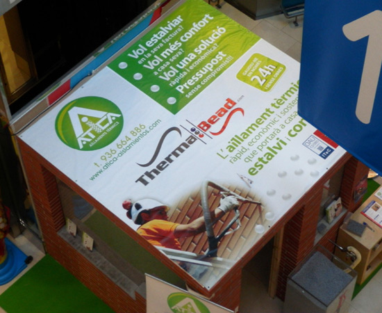 IDG GRUP WEB - IMAGEN CORPORATIVA Y PUBLICIDAD. ROTULACIÓN. Diseñamos LONAS, BANDEROLAS, PANCARTAS para las obras de empresas de construcción y rehabilitación de edificios. Frontlit, microperforadas con rejilla pvc, solvotex,... Cliente: ATICA - AISLAMIENTOS TÉRMICOS
