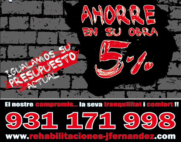 IDG GRUP WEB - IMAGEN CORPORATIVA Y PUBLICIDAD. ROTULACIÓN. Diseñamos LONAS, BANDEROLAS, PANCARTAS para las obras de empresas de construcción y rehabilitación de edificios. Frontlit, microperforadas con rejilla pvc, solvotex,... Cliente: JORDI FERNÁNDEZA REHABILITACIONES.