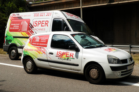 IDG GRUP WEB - ROTULACIÓN COMERCIAL - ROTULACIÓN DE VEHÍCULOS COMERCIALES: Rotulación de Coches, Rotulación de Furgonetas, Rotulación de Camiones, Rotulación de Motos, Rotulación de Barcos,... Rotulación con Vinilo de Corte, Rotulación con Vinilo de Impresión, Rotulación con Vinilo de Fundición, Rotulación Total Covering. ROTULACIÓN VEHÍCULO COMERCIAL (COCHE) - Cliente: ISPER FAÇANES