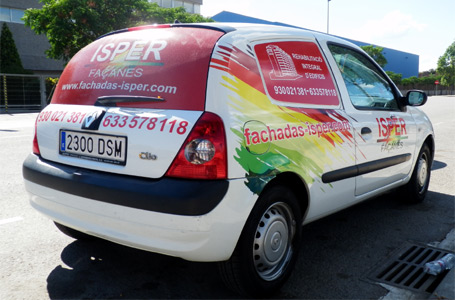IDG GRUP WEB - ROTULACIÓN COMERCIAL - ROTULACIÓN DE VEHÍCULOS COMERCIALES: Rotulación de Coches, Rotulación de Furgonetas, Rotulación de Camiones, Rotulación de Motos, Rotulación de Barcos,... Rotulación con Vinilo de Corte, Rotulación con Vinilo de Impresión, Rotulación con Vinilo de Fundición, Rotulación Total Covering. ROTULACIÓN VEHÍCULO COMERCIAL (COCHE) - Cliente: ISPER FAÇANES