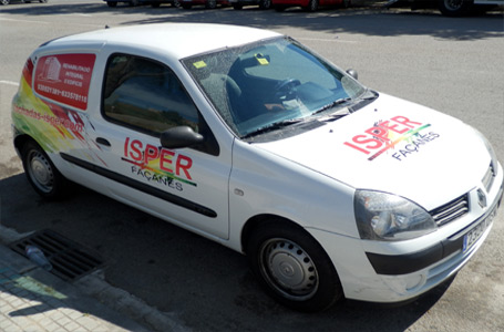 IDG GRUP WEB - ROTULACIÓN COMERCIAL - ROTULACIÓN DE VEHÍCULOS COMERCIALES: Rotulación de Coches, Rotulación de Furgonetas, Rotulación de Camiones, Rotulación de Motos, Rotulación de Barcos,... Rotulación con Vinilo de Corte, Rotulación con Vinilo de Impresión, Rotulación con Vinilo de Fundición, Rotulación Total Covering. ROTULACIÓN VEHÍCULO COMERCIAL (COCHE) - Cliente: ISPER FAÇANES