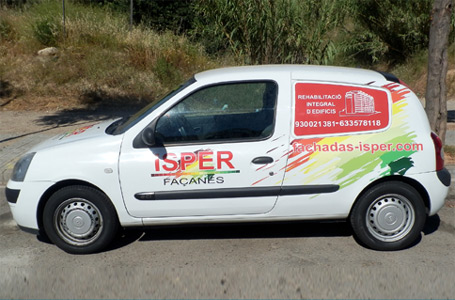 IDG GRUP WEB - ROTULACIÓN COMERCIAL - ROTULACIÓN DE VEHÍCULOS COMERCIALES: Rotulación de Coches, Rotulación de Furgonetas, Rotulación de Camiones, Rotulación de Motos, Rotulación de Barcos,... Rotulación con Vinilo de Corte, Rotulación con Vinilo de Impresión, Rotulación con Vinilo de Fundición, Rotulación Total Covering. ROTULACIÓN VEHÍCULO COMERCIAL (COCHE) - Cliente: ISPER FAÇANES