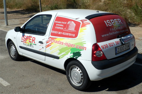 IDG GRUP WEB - ROTULACIÓN COMERCIAL - ROTULACIÓN DE VEHÍCULOS COMERCIALES: Rotulación de Coches, Rotulación de Furgonetas, Rotulación de Camiones, Rotulación de Motos, Rotulación de Barcos,... Rotulación con Vinilo de Corte, Rotulación con Vinilo de Impresión, Rotulación con Vinilo de Fundición, Rotulación Total Covering. ROTULACIÓN VEHÍCULO COMERCIAL (COCHE) - Cliente: ISPER FAÇANES