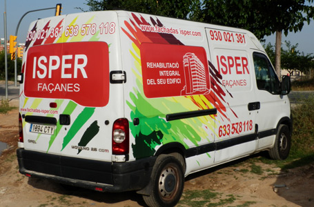 IDG GRUP WEB - ROTULACIÓN COMERCIAL - ROTULACIÓN DE VEHÍCULOS COMERCIALES: Rotulación de Coches, Rotulación de Furgonetas, Rotulación de Camiones, Rotulación de Motos, Rotulación de Barcos,... Rotulación con Vinilo de Corte, Rotulación con Vinilo de Impresión, Rotulación con Vinilo de Fundición, Rotulación Total Covering. ROTULACIÓN VEHÍCULO COMERCIAL (FURGONETA) - Cliente: ISPER FAÇANES