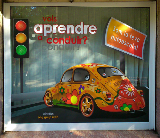 ROTULACIÓN COMERCIAL - DISEÑO Y COLOCACIÓN DE ROTULOS COMERCIALES - LUMINOSOS. METACRILATOS. VINILOS DE IMPRESIÓN. VINIOS DE CORTE. VINILOS MONOMÉRICOS. VINILOS POLIMÉRICOS. Cliente: Autoescuela AREA, Sant Feliu, BARCELONA.