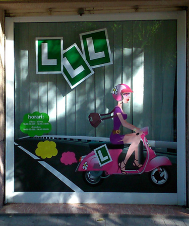 ROTULACIÓN COMERCIAL - DISEÑO Y COLOCACIÓN DE ROTULOS COMERCIALES - LUMINOSOS. METACRILATOS. VINILOS DE IMPRESIÓN. VINIOS DE CORTE. VINILOS MONOMÉRICOS. VINILOS POLIMÉRICOS. Cliente: Autoescuela AREA, Sant Feliu, BARCELONA.