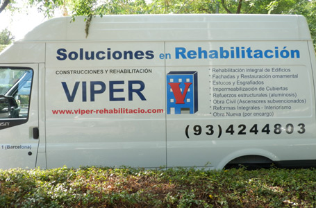 IDG GRUP WEB - ROTULACIÓN COMERCIAL - ROTULACIÓN DE VEHÍCULOS COMERCIALES: Rotulación de Coches, Rotulación de Furgonetas, Rotulación de Camiones, Rotulación de Motos, Rotulación de Barcos,... Rotulación con Vinilo de Corte, Rotulación con Vinilo de Impresión, Rotulación con Vinilo de Fundición, Rotulación Total Covering. ROTULACIÓN VEHÍCULO COMERCIAL (FURGONETA) - Cliente: VIPER REHABILITACIONS