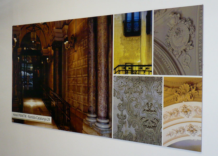 DISEÑO Y COLOCACIÓN DE ROTULOS COMERCIALES - LUMINOSOS O NO LUMINOSOS. RETROILUMINADOS. LEDS. LETRAS CORPÓREAS. METACRILATOS. VINILOS DE IMPRESIÓN. VINIOS DE CORTE. VINILOS MONOMÉRICOS. VINILOS POLIMÉRICOS. Cuadro vinilado sobre FOAM para Cliente: FACHADAS ZAREN, Sant Feliu. Barcelona.