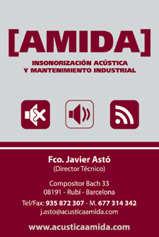 Tarjetas de visita IDG GRUP WEB (Barcelona. Cornellá. Rubi) ::: Diseño de imagen corporativa (tarjetas de visita) e Imprenta 4+4, 4+0 ó 4+1 en papel estucado brillo, mate, invercote,...Posibilidad de troquelados. ¡Aportamos originalidad, creatividad y diferenciación a sus tarjetas de visita). Máxima calidad a precios muy competitivos. Tarjetas de visita ACUSTICA AMIDA.