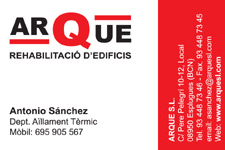 Tarjetas de visita IDG GRUP WEB (Barcelona. Cornellá. Rubi) ::: Diseño de imagen corporativa (tarjetas de visita) e Imprenta 4+4, 4+0 ó 4+1 en papel estucado brillo, mate, invercote,...Posibilidad de troquelados. ¡Aportamos originalidad, creatividad y diferenciación a sus tarjetas de visita). Máxima calidad a precios muy competitivos. Tarjetas de visita ARQUE Rehabilitacions. L'Hospitalet (Barcelona)