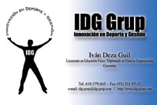 Tarjetas de visita IDG GRUP WEB (Barcelona. Cornellá. Rubi) ::: Diseño de imagen corporativa (tarjetas de visita) e Imprenta 4+4, 4+0 ó 4+1 en papel estucado brillo, mate, invercote,...Posibilidad de troquelados. ¡Aportamos originalidad, creatividad y diferenciación a sus tarjetas de visita). Máxima calidad a precios muy competitivos. Tarjetas de visita IDG GRUP - INNOVACIÓN EN DEPORTE Y GESTIÓN (Barcelona).