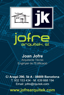 Tarjetas de visita IDG GRUP WEB (Barcelona. Cornellá. Rubi) ::: Diseño de imagen corporativa (tarjetas de visita) e Imprenta 4+4, 4+0 ó 4+1 en papel estucado brillo, mate, invercote,...Posibilidad de troquelados. ¡Aportamos originalidad, creatividad y diferenciación a sus tarjetas de visita). Máxima calidad a precios muy competitivos. Tarjetas de visita JOFRE ARQUITEK (BARCELONA).
