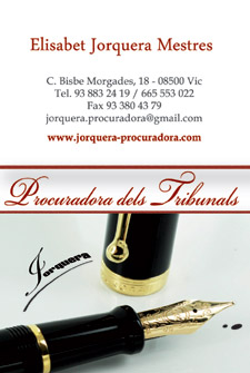 Tarjetas de visita IDG GRUP WEB (Barcelona. Cornellá. Rubi) ::: Diseño de imagen corporativa (tarjetas de visita) e Imprenta 4+4, 4+0 ó 4+1 en papel estucado brillo, mate, invercote,...Posibilidad de troquelados. ¡Aportamos originalidad, creatividad y diferenciación a sus tarjetas de visita). Máxima calidad a precios muy competitivos. Tarjetas de visita ELISABET JORQUERA - PROCURADORA TRIBUNALS VIC.