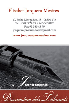 Tarjetas de visita IDG GRUP WEB (Barcelona. Cornellá. Rubi) ::: Diseño de imagen corporativa (tarjetas de visita) e Imprenta 4+4, 4+0 ó 4+1 en papel estucado brillo, mate, invercote,...Posibilidad de troquelados. ¡Aportamos originalidad, creatividad y diferenciación a sus tarjetas de visita). Máxima calidad a precios muy competitivos. Tarjetas de visita ELISABET JORQUERA - PROCURADORA TRIBUNALS VIC.