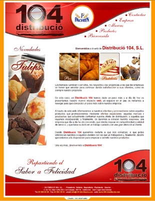 Diseño Web IDG GRUP WEB para DISTRIBUCIO 104 - DISALVA - PACFREN. Distribución de Pan, Bollería, Repostería y Snacks en Barcelona. Pan y Bollería precongelado. Valldoreix. Sant Cugat. Barcelona.