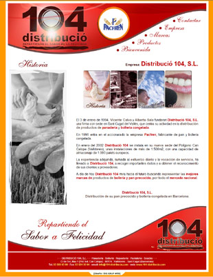 Diseño Web IDG GRUP WEB para DISTRIBUCIO 104 - DISALVA - PACFREN. Distribución de Pan, Bollería, Repostería y Snacks en Barcelona. Pan y Bollería precongelado. Valldoreix. Sant Cugat. Barcelona.