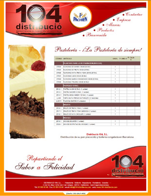 Diseño Web IDG GRUP WEB para DISTRIBUCIO 104 - DISALVA - PACFREN. Distribución de Pan, Bollería, Repostería y Snacks en Barcelona. Pan y Bollería precongelado. Valldoreix. Sant Cugat. Barcelona.