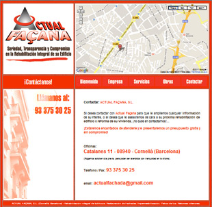 Diseño Web IDG GRUP WEB para ACTUAL FAÇANA (Cornellá. Barcelona). Empresa de Rehabilitación de edificios.