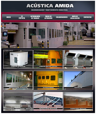 Diseño Web IDG GRUP WEB para ACUSTICA A MIDA - INSONORIZACIÓN Y MANTENIMIENTO INDUSTRIAL EN RUBI (BARCELONA). Cabinas acústicas. Silenciadores. Pantallas acústicas. Mantenimiento.