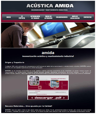 Diseño Web IDG GRUP WEB para ACUSTICA A MIDA - INSONORIZACIÓN Y MANTENIMIENTO INDUSTRIAL EN RUBI (BARCELONA). Cabinas acústicas. Silenciadores. Pantallas acústicas. Mantenimiento.