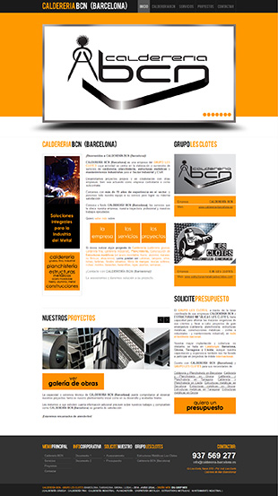 Diseño Web IDG GRUP WEB para CALDERERÍA BARCELONA. Calderería y Planchistería. Cabrera de Mar (Barcelona)
