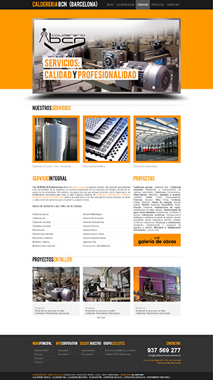 Diseño Web IDG GRUP WEB para CALDERERÍA BARCELONA. Calderería y Planchistería. Cabrera de Mar (Barcelona)