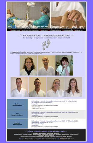 Diseño Web IDG GRUP WEB para CLINICA BURI - Podología. Fisioterapia. Osteopatía. (Cornellá. Barcelona).
